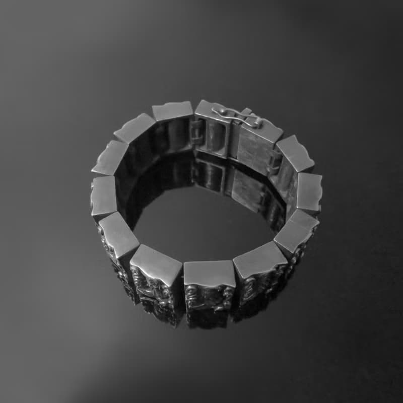 神明系列 / 精雕關公手牌手鍊 / 925銀 / 純手工製作