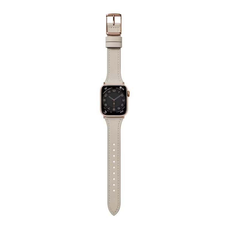 Apple Watch 杏仁白 平紋珍藏 真皮 皮革 手錶 錶帶