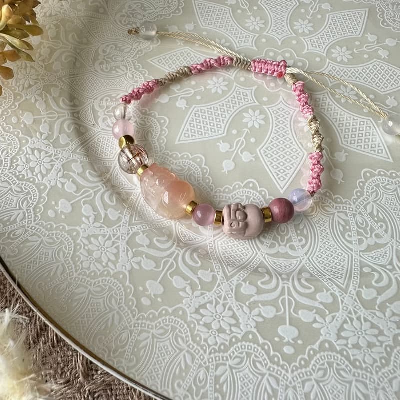 黃金系列溫柔雙貔貅編織手鍊