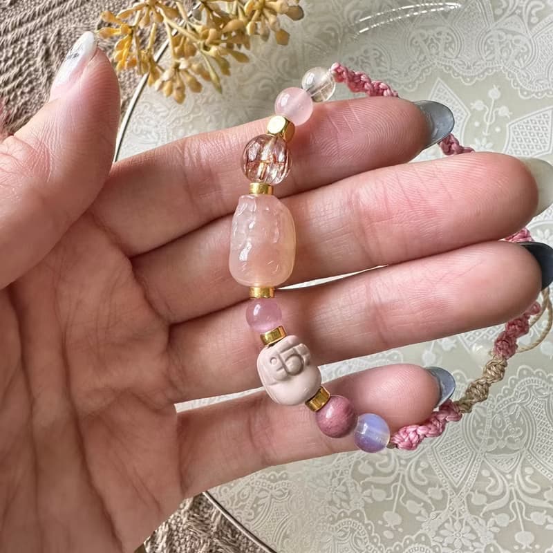 黃金系列溫柔雙貔貅編織手鍊