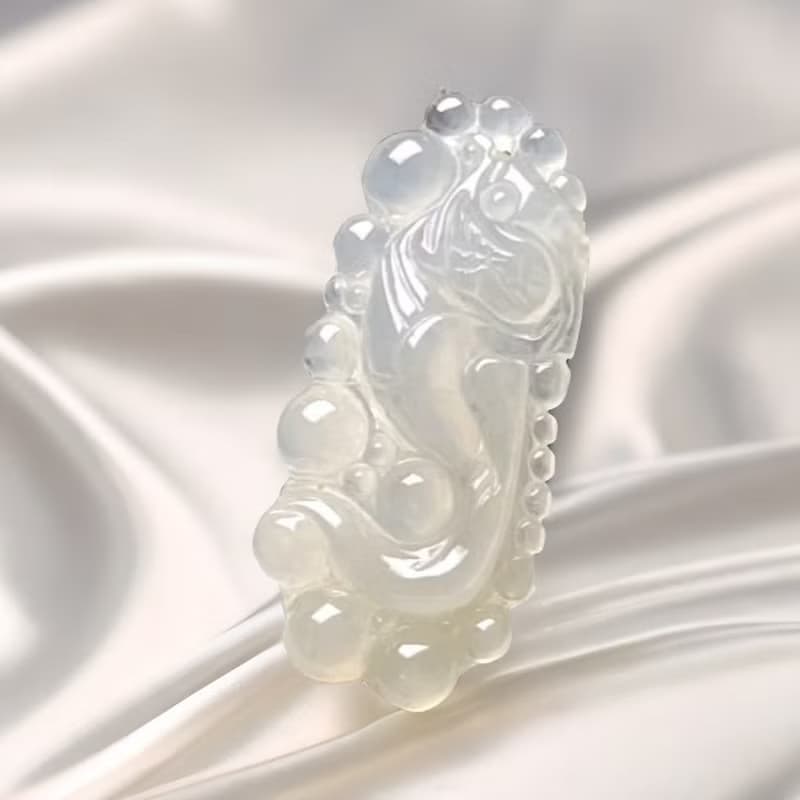 冰種翡翠懷古龍牌項鍊 | 天然緬甸玉翡翠A貨 | 送禮