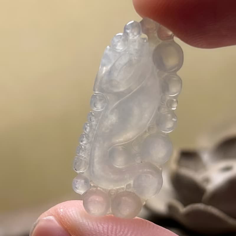 冰種翡翠懷古龍牌項鍊 | 天然緬甸玉翡翠A貨 | 送禮