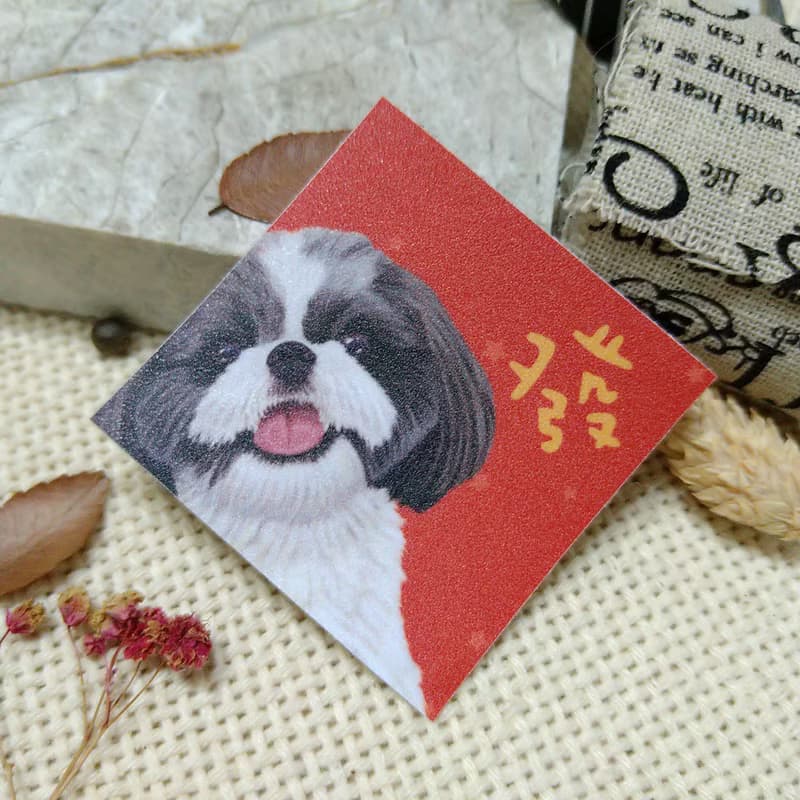 西施犬(Olga)-春聯-防水貼紙~利是封-揮春-福貼-車貼-行李箱貼