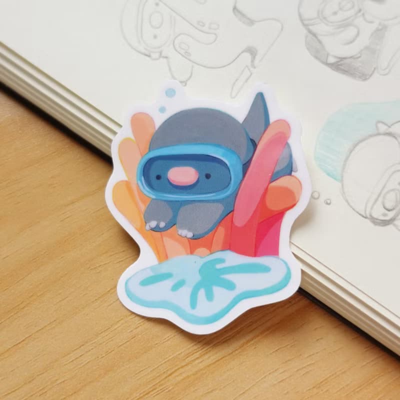 【防水貼紙】珊瑚, 瓢蟲, 湖邊, 餅乾 | 地鼠鼠路易