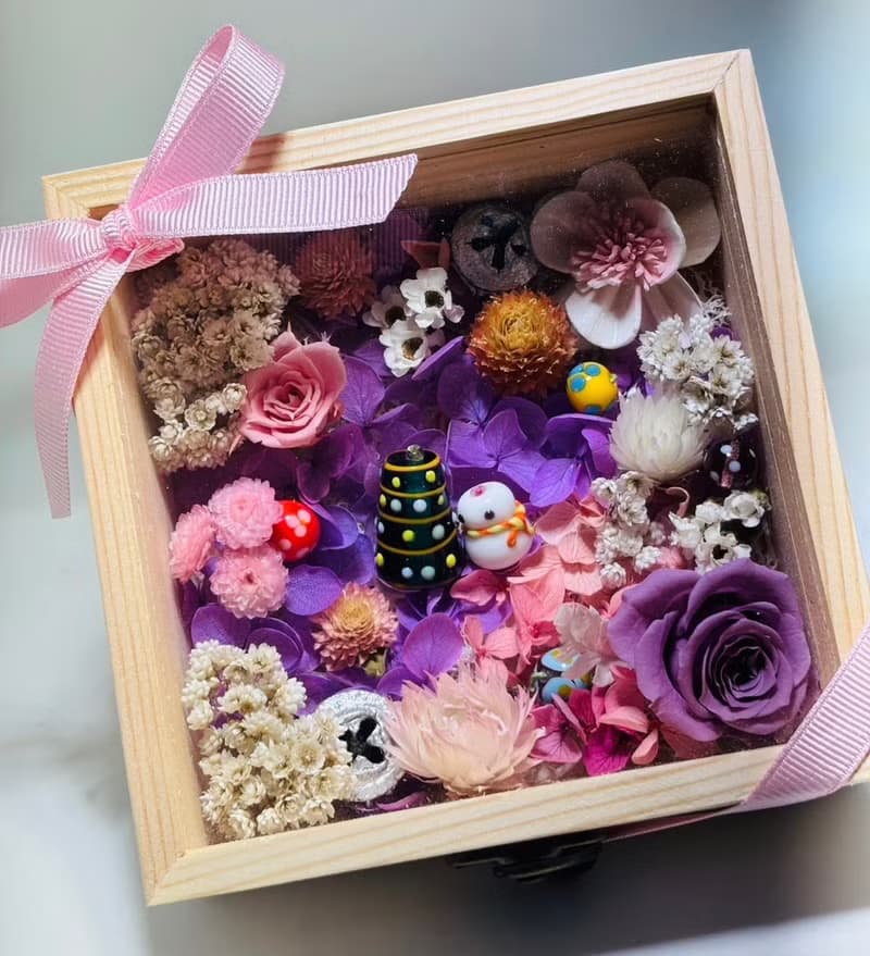 永生花琉璃聖誕風精油芳香盒 / 生日禮物 / 交換禮物 / 聖誕禮盒
