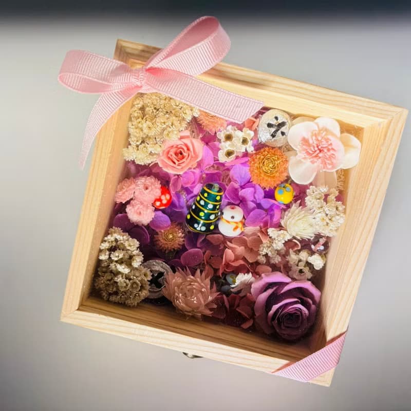 永生花琉璃聖誕風精油芳香盒 / 生日禮物 / 交換禮物 / 聖誕禮盒
