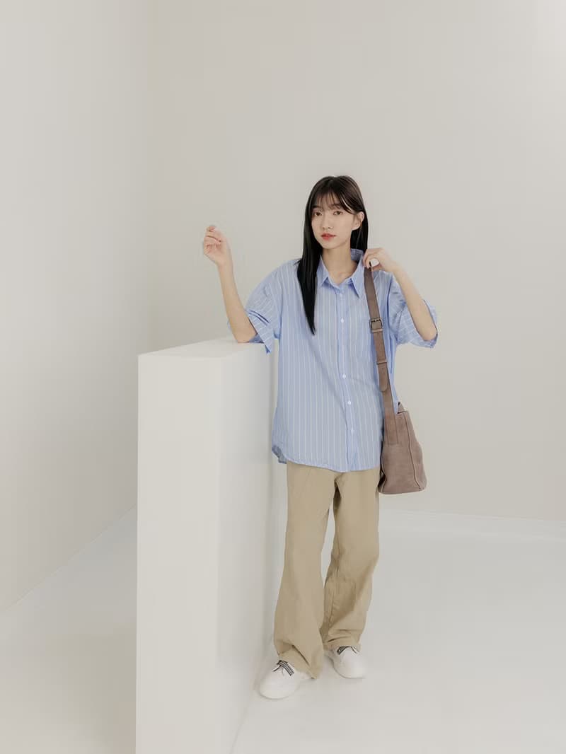 supportingrole 真皮極簡四方都市肩側背包  奶茶咖啡