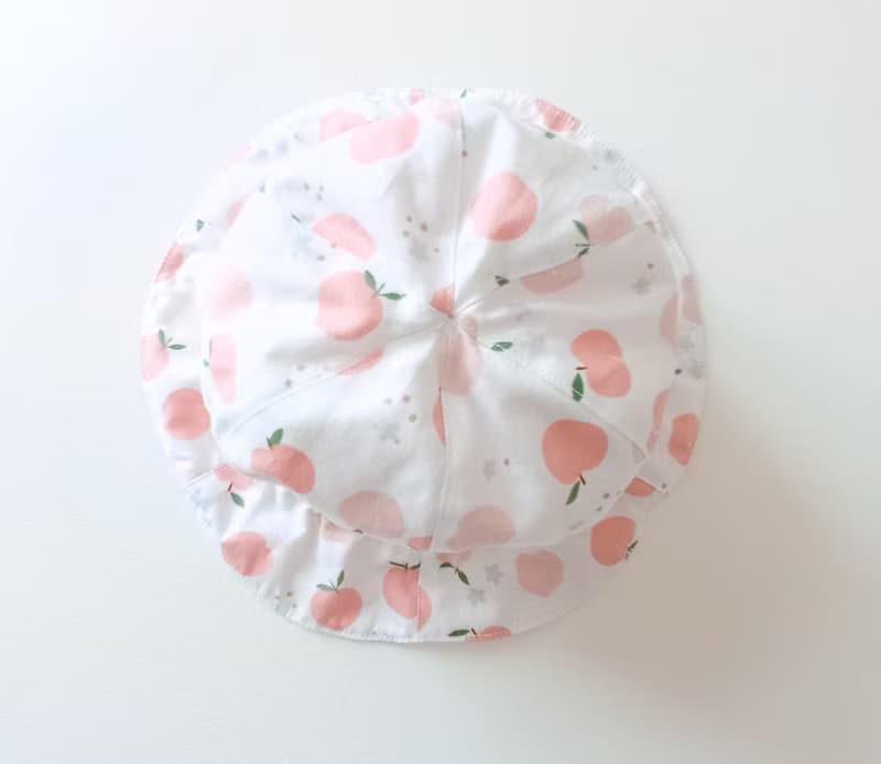 【5日內出貨】水蜜桃 荷葉邊嬰兒帽  嬰兒帽 遮陽帽 寶寶帽 雙
