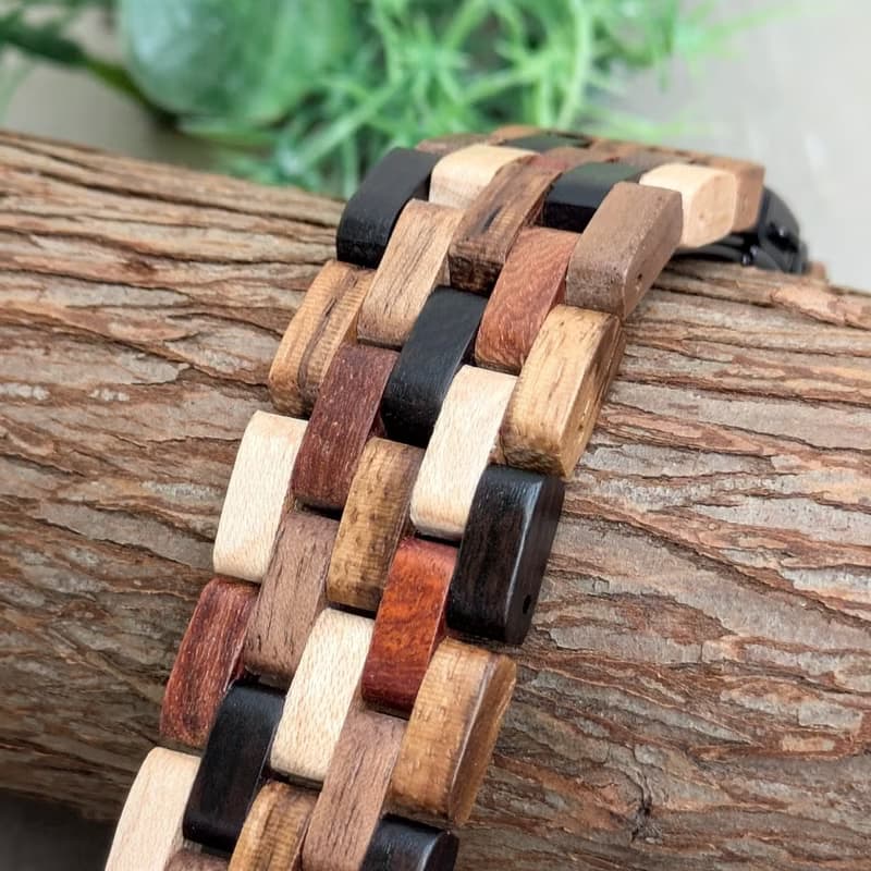 【木製バンド】EINBAND AppleWatch アップルウォッチ 天然木バンド 木のベルト 20mm MIX WOOD【B】