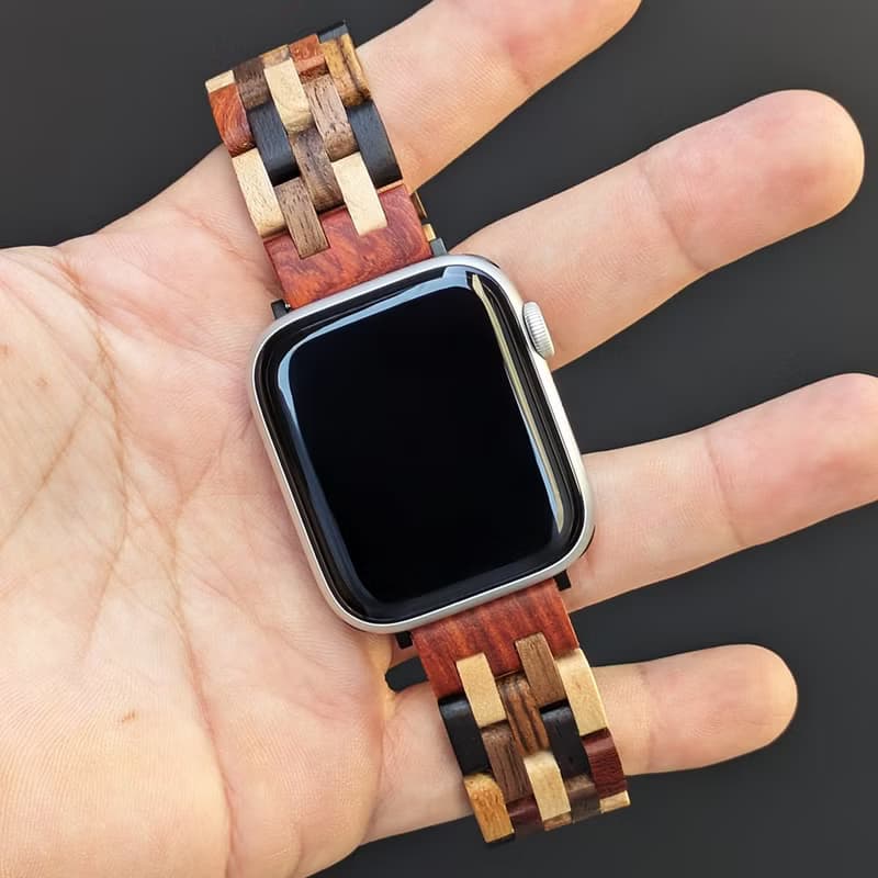 【木製バンド】EINBAND AppleWatch アップルウォッチ 天然木バンド 木のベルト 20mm MIX WOOD【B】
