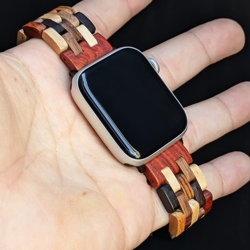 【木製バンド】EINBAND AppleWatch アップルウォッチ 天然木バンド 木のベルト 20mm MIX WOOD【B】