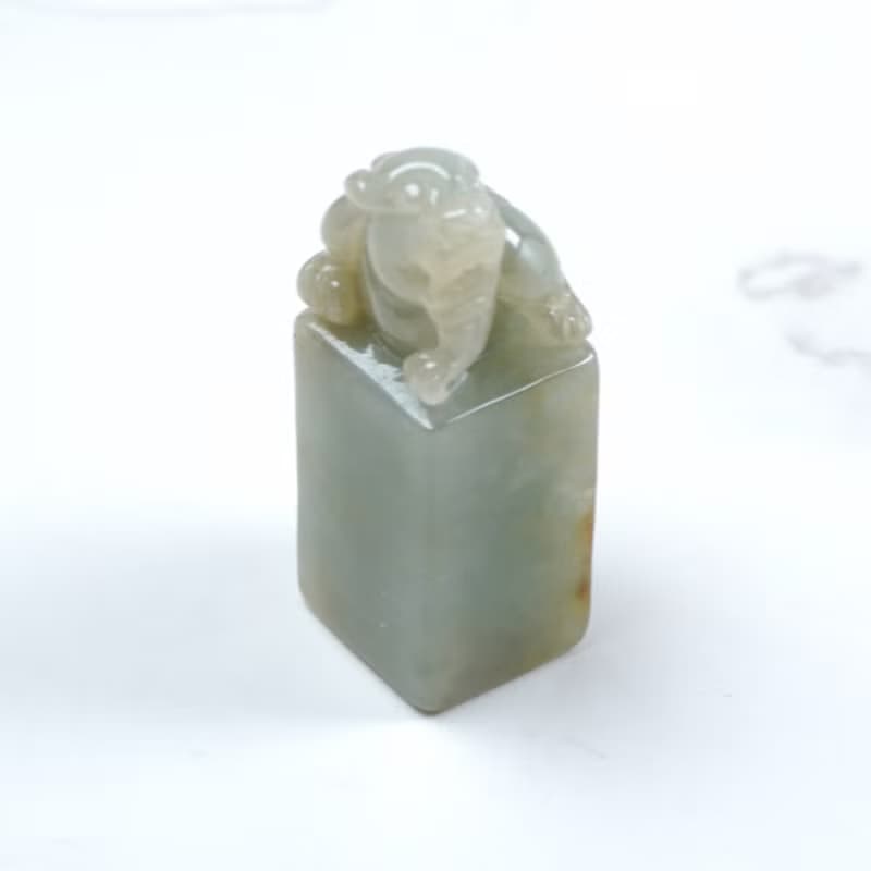 【招財神獸】冰種秋香綠翡翠貔貅玉印章|天然緬甸翡翠A貨|送禮
