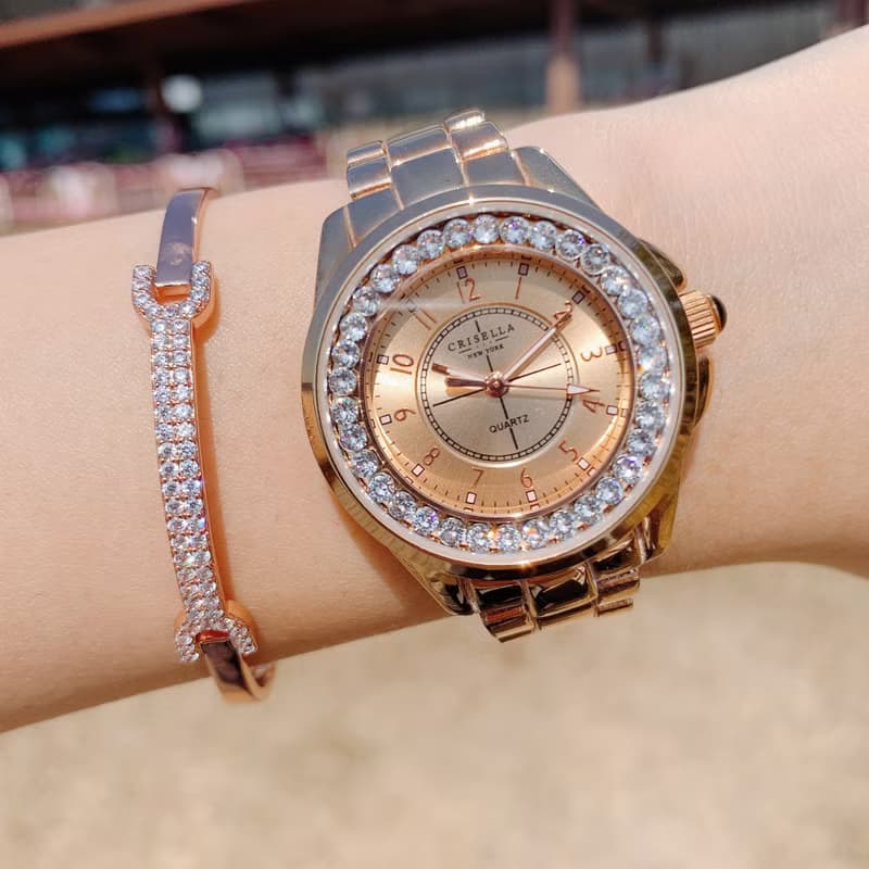 T型骨頭閃爍鋯石手鐲