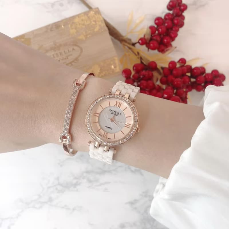 T型骨頭閃爍鋯石手鐲