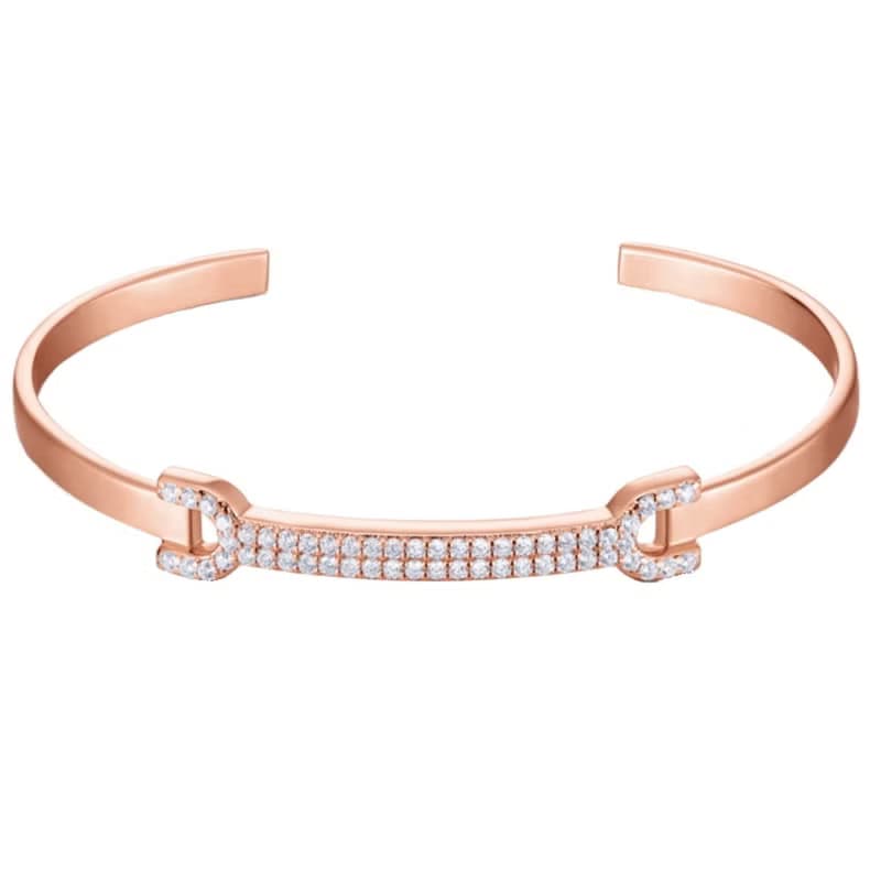 T型骨頭閃爍鋯石手鐲