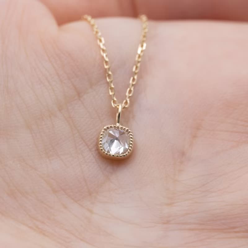 White magnolia Petal Diamond Necklace