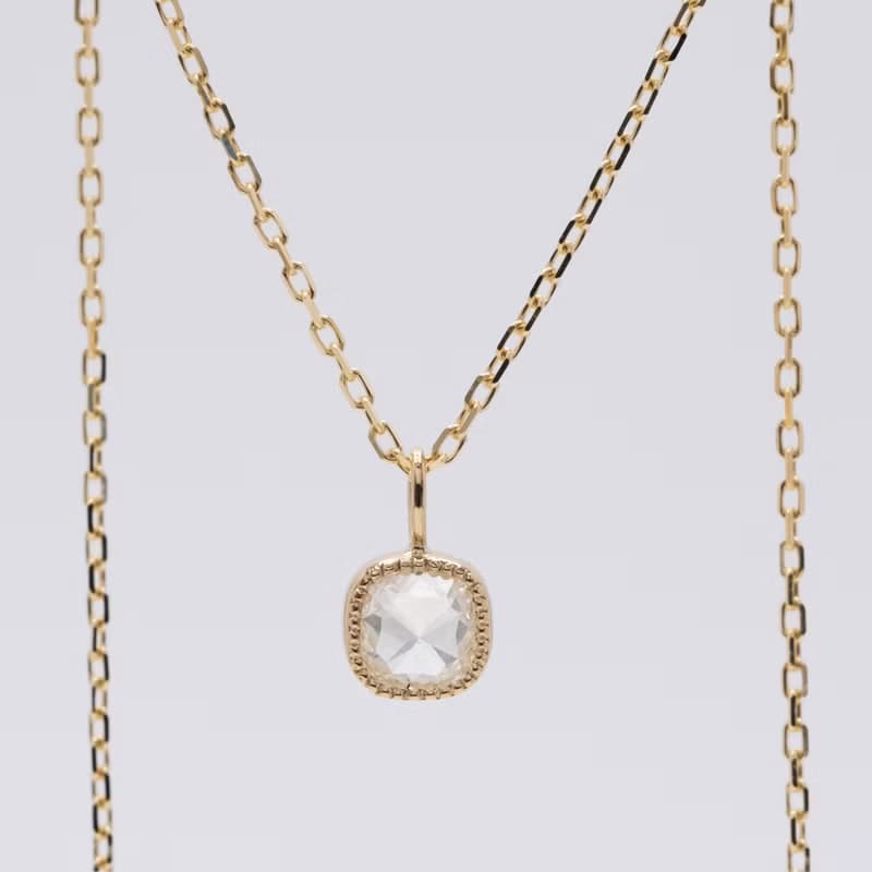 White magnolia Petal Diamond Necklace