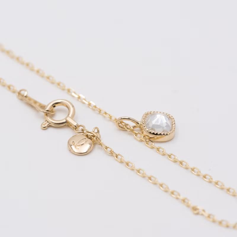 White magnolia Petal Diamond Necklace