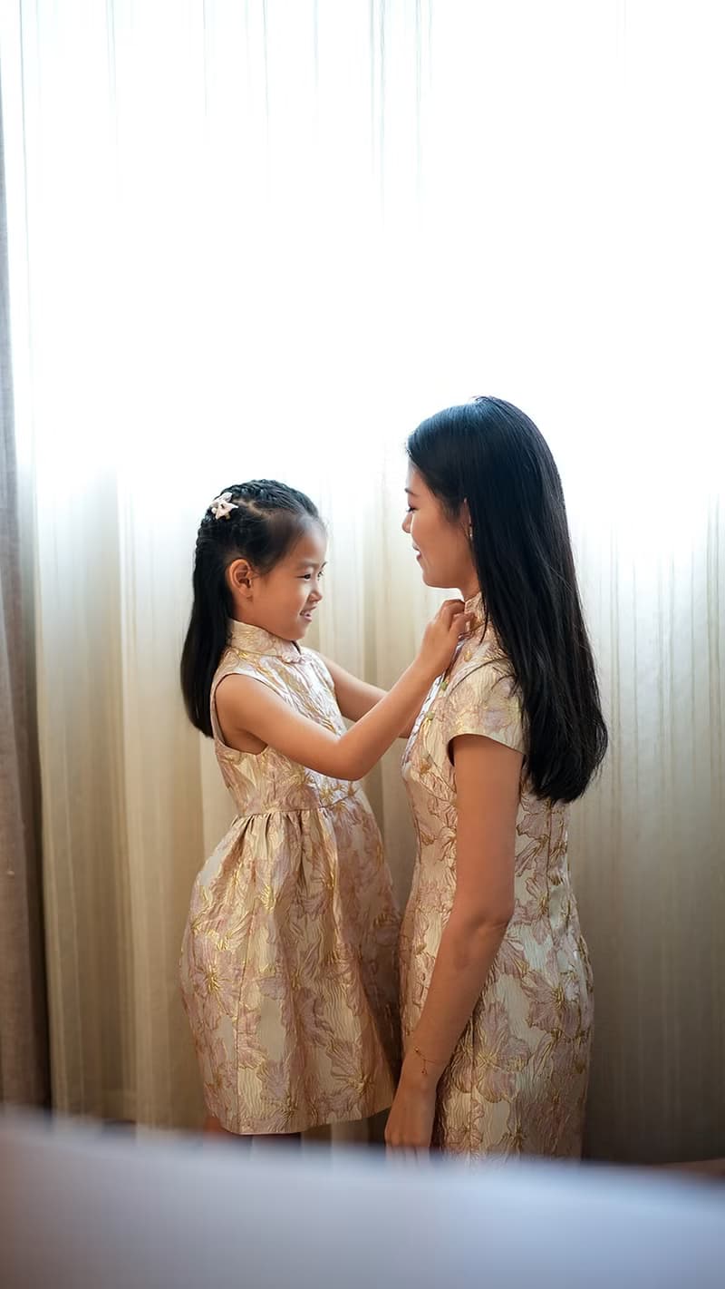 小女孩無袖織錦旗袍 (粉色)