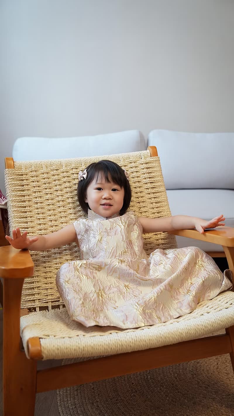 小女孩無袖織錦旗袍 (粉色)