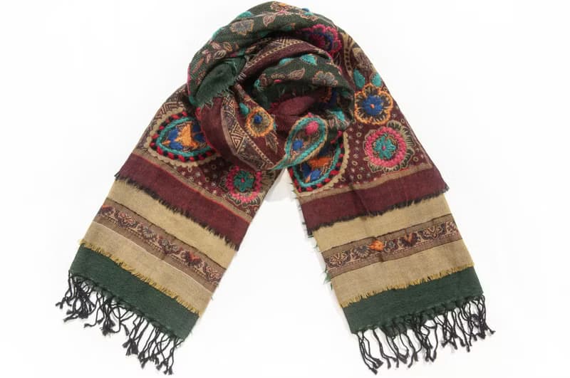喀什米爾Cashmere/水煮羊毛披肩/針織圍巾/刺繡圍巾/羊絨披巾-花