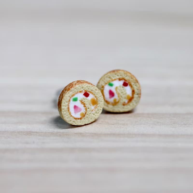 袖珍蛋糕卷耳環 套組 Miniature Sweet Roll Cake Earring Set