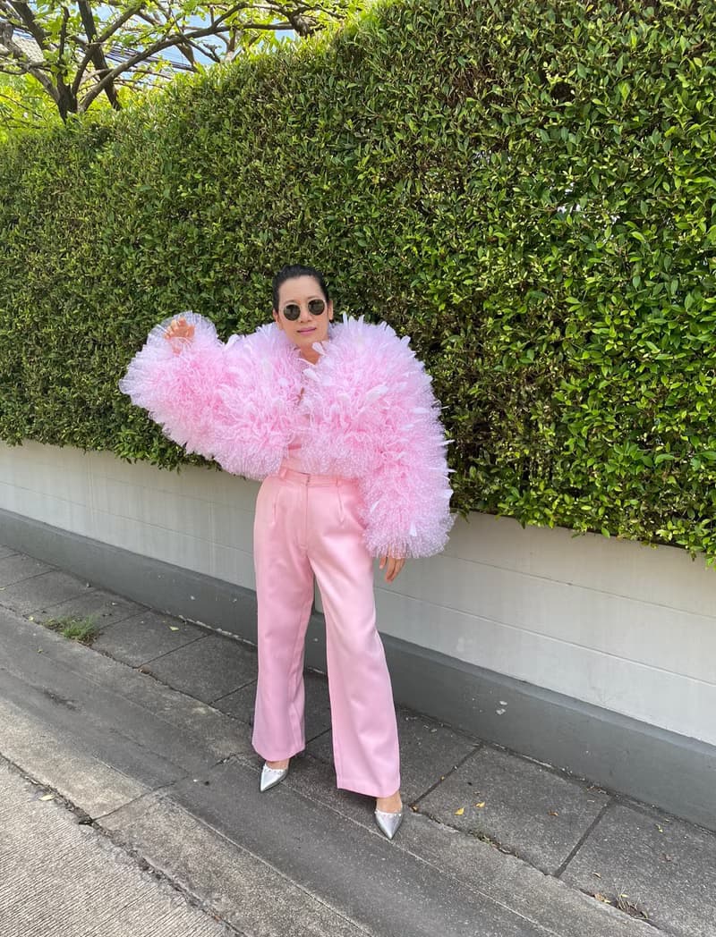 Kira barbie pink tulle cropped jacket trimmed with feathers,Tulle dress women