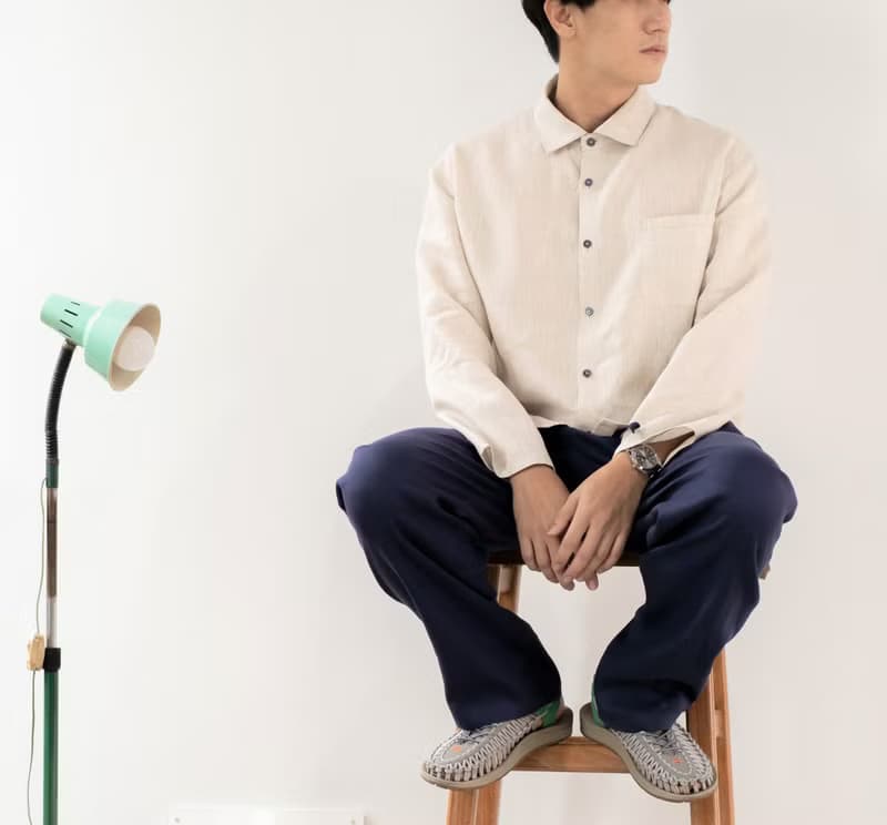 Blue & J Natural Linen Shirt Front Pocket Minimal Shirt - Natural Color