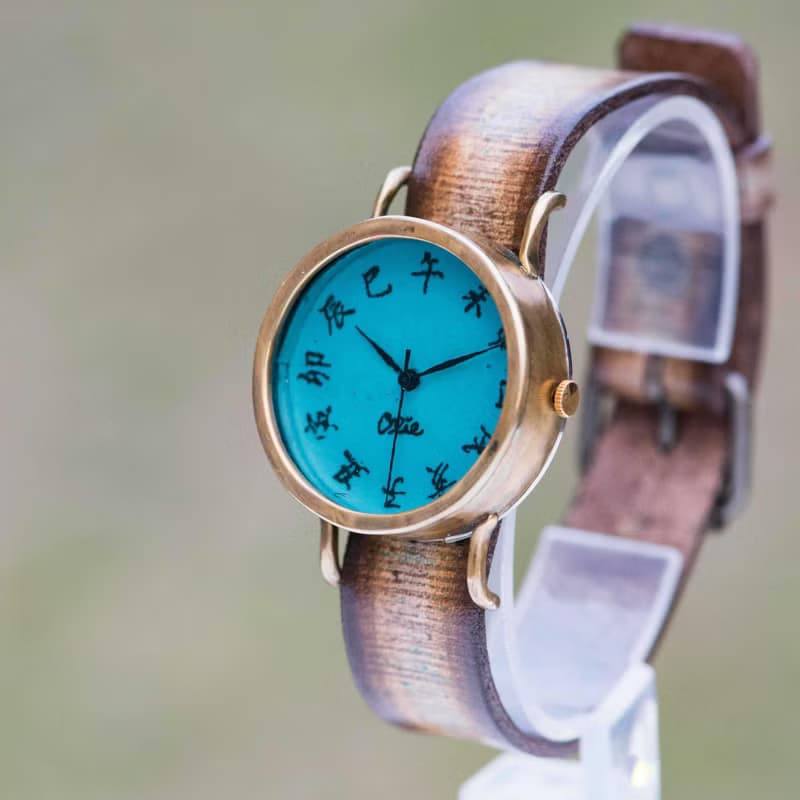 江戶文字手錶 M 墨綠