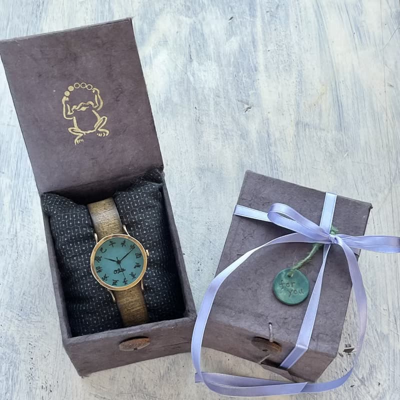 江戶文字手錶 M 墨綠