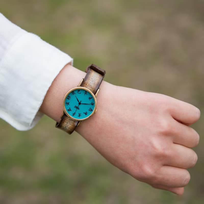 江戶文字手錶 M 墨綠