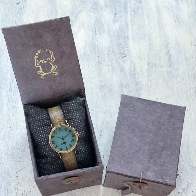 江戶文字手錶 M 墨綠
