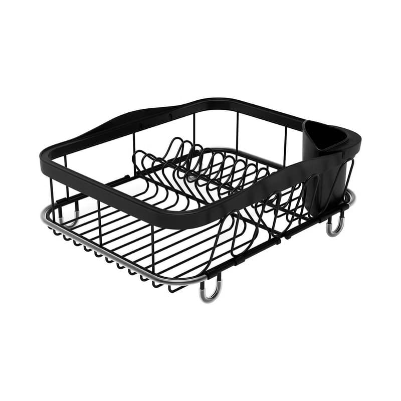 【Umbra】Sinkin伸縮餐具碗盤瀝水架(墨黑36.5cm)