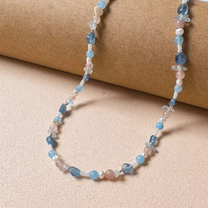 Found.Myth 提升自信 增強思考 天然海藍寶 珍珠 紫羅蘭石項鍊