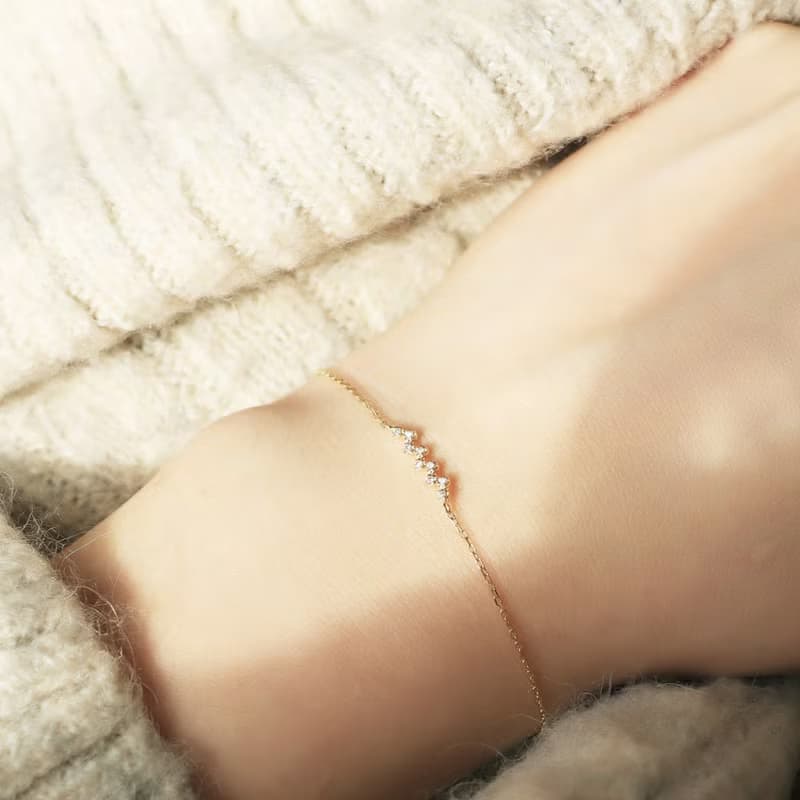 Visel 錯位點點排鑽手鍊