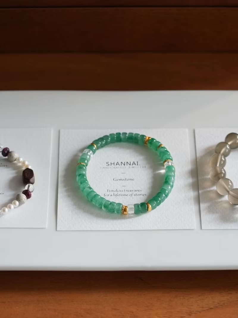 原創手工空青天然非洲翠直切手鐲感手串白水晶手鏈招好運生日禮物