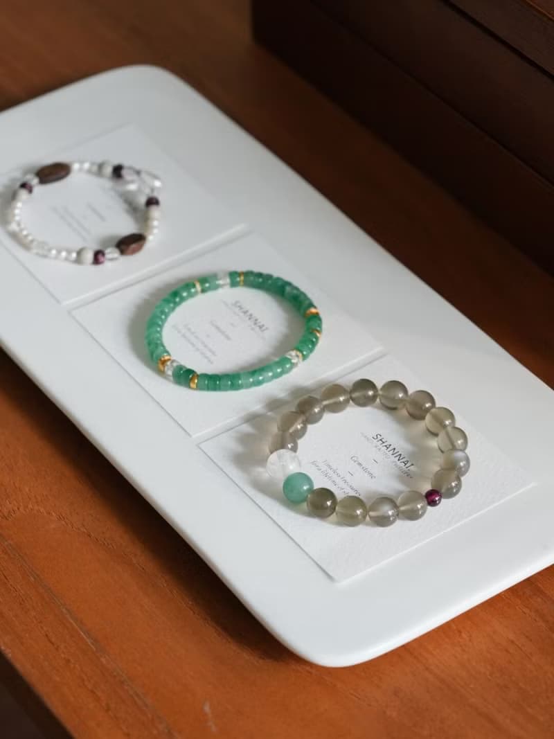 原創手工空青天然非洲翠直切手鐲感手串白水晶手鏈招好運生日禮物