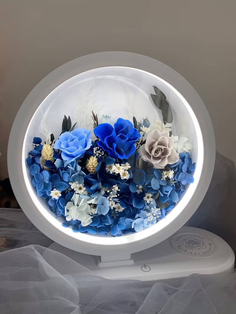 典雅深藍花園 藍芽音響/桌燈/無線充電 二合一/三合一功能選擇