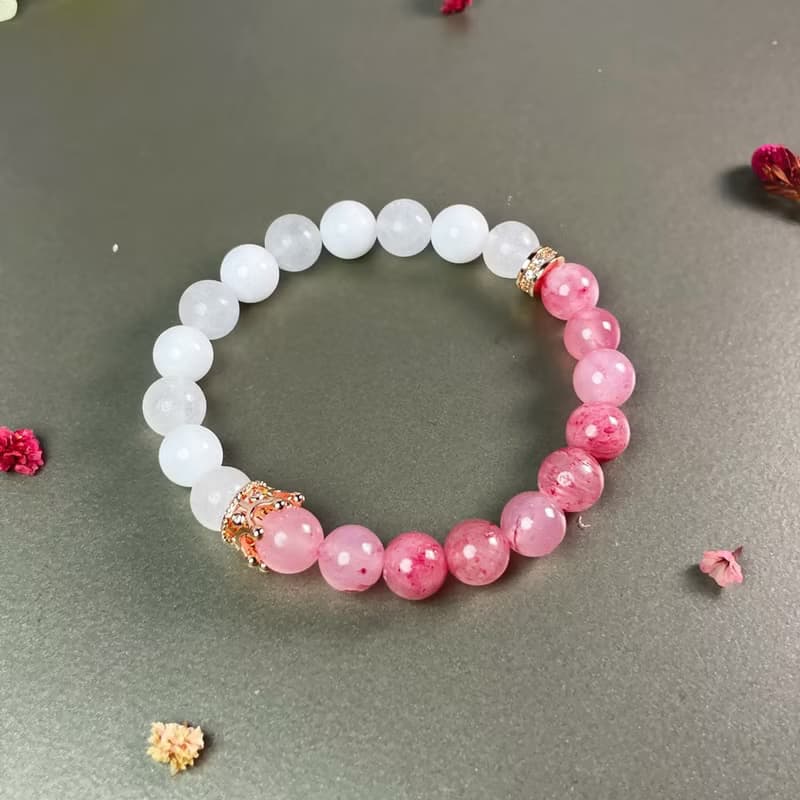 公爵Prinz | 女爵花玉x玉髓手鍊_水晶天然礦石【桃花幸福】