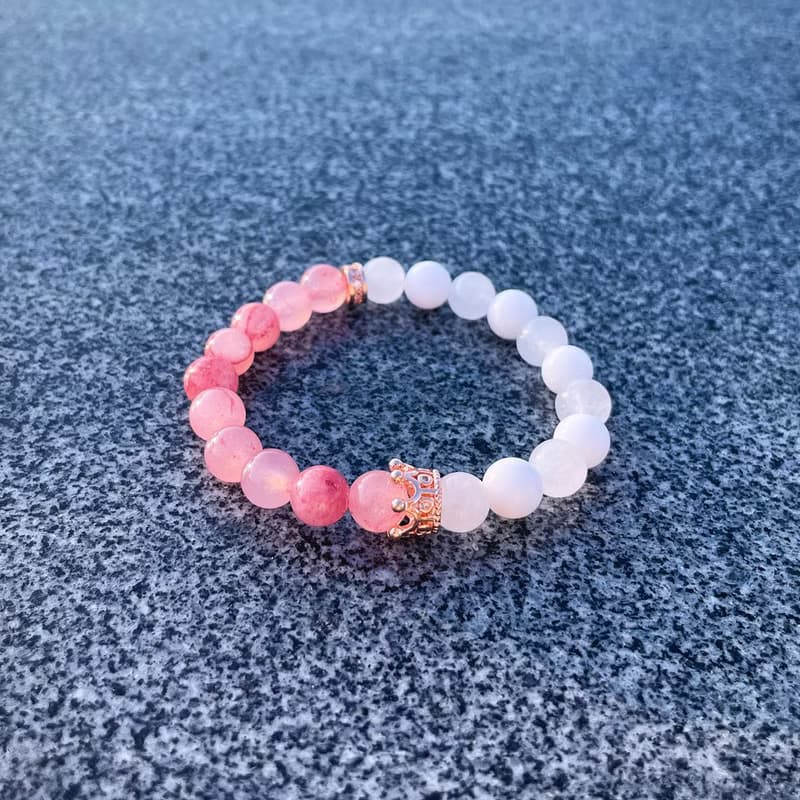 公爵Prinz | 女爵花玉x玉髓手鍊_水晶天然礦石【桃花幸福】