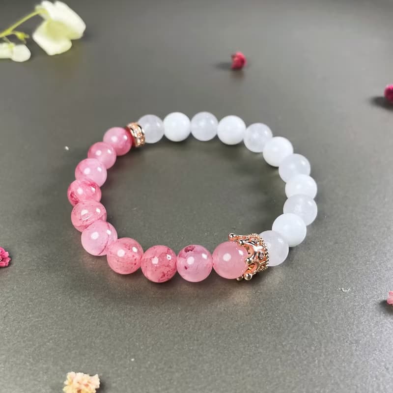 公爵Prinz | 女爵花玉x玉髓手鍊_水晶天然礦石【桃花幸福】