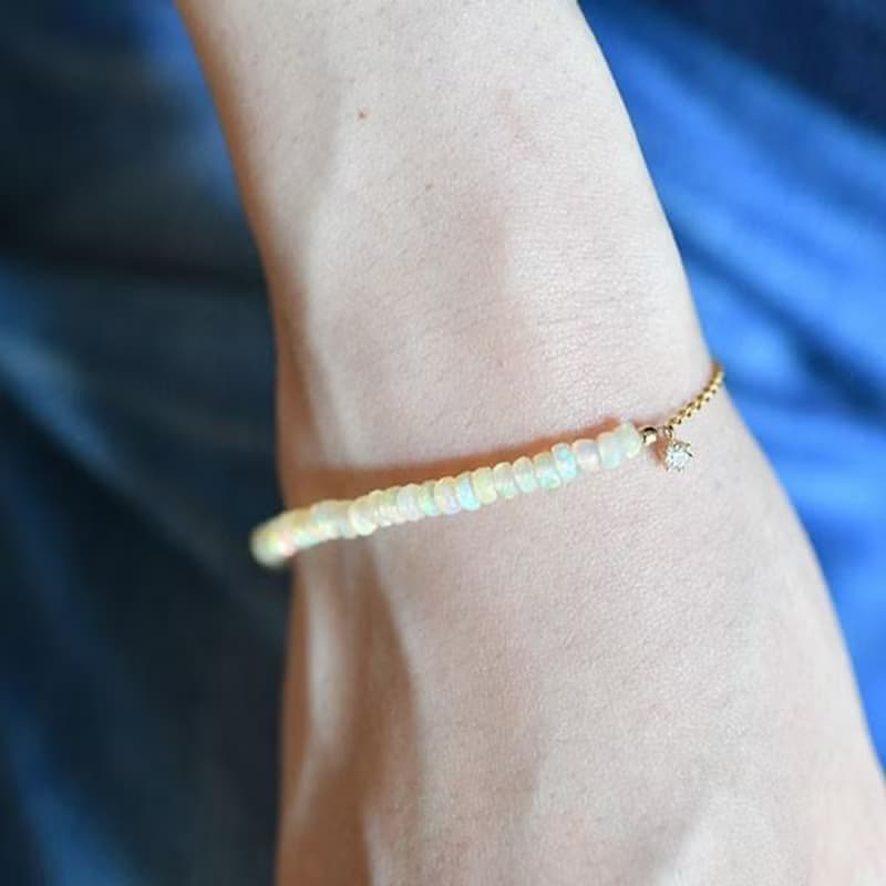 願いを叶う 妖精の石 ウォーターオパールの2WAY ブレスレット 10月誕生石