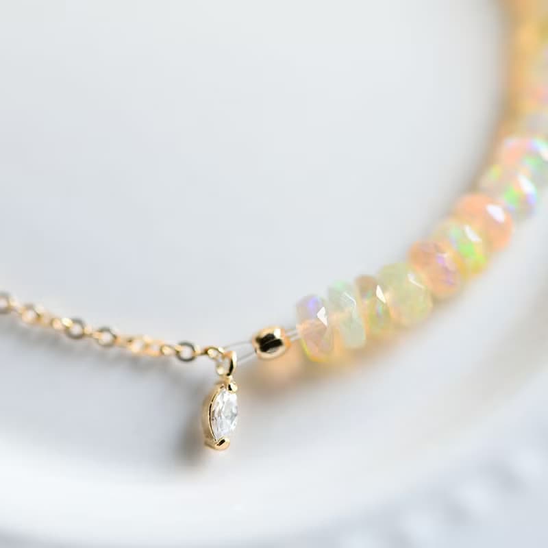 願いを叶う 妖精の石 ウォーターオパールの2WAY ブレスレット 10月誕生石