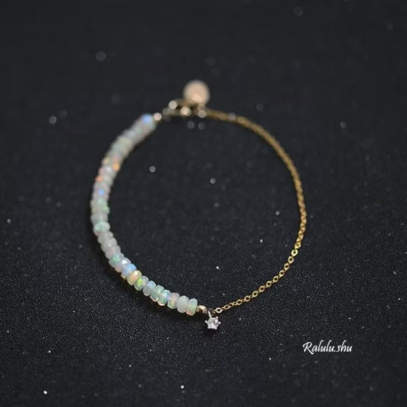 願いを叶う 妖精の石 ウォーターオパールの2WAY ブレスレット 10月誕生石