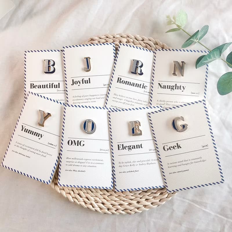 Y / Yummy -琺瑯徽章卡－附信封 開學季 情人卡 萬用字母卡