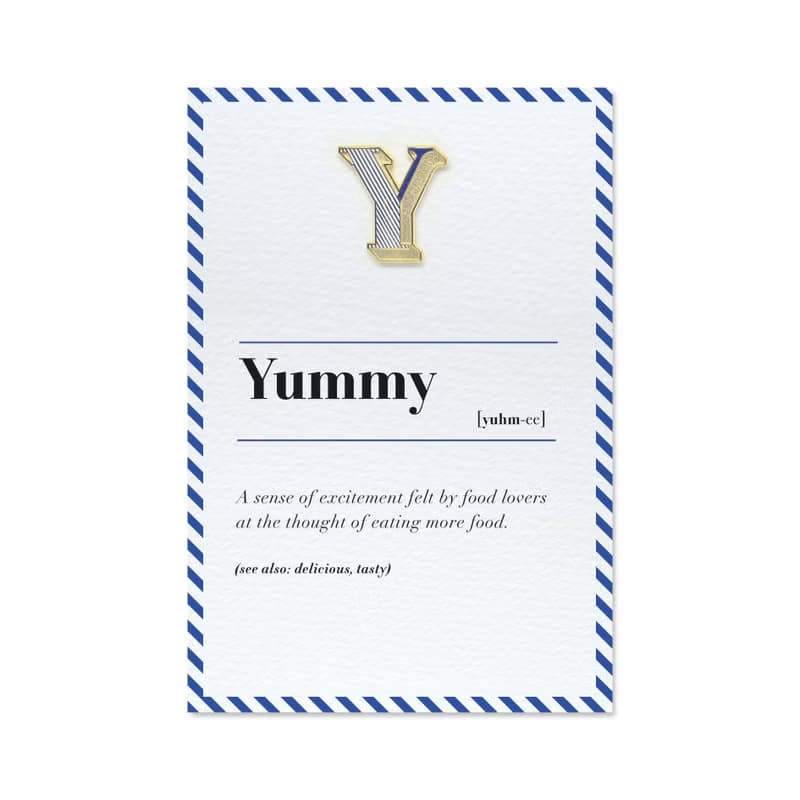 Y / Yummy -琺瑯徽章卡－附信封 開學季 情人卡 萬用字母卡