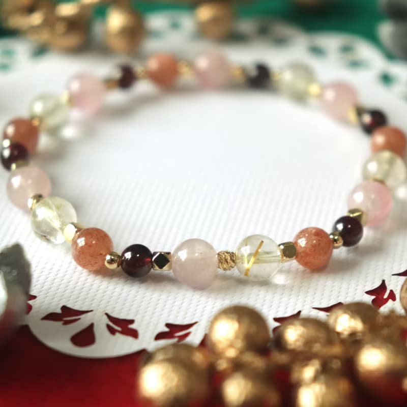 聖誕禮物-粉晶-石榴石-金太陽-金髮晶-招財-開運