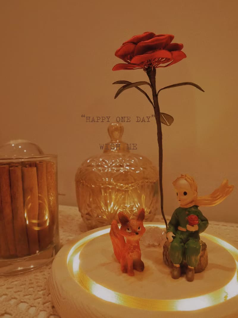 僅欣賞小王子的玫瑰花纏花永生花聖誕節情人節送禮特別裝飾