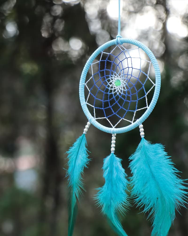 森林潘朵拉丨貓眼石 手工編織 漸層  Dreamcatcher-土耳其藍色