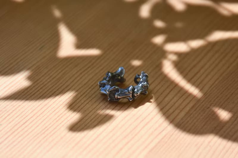 脊椎骨節純銀耳骨夾 暗黑美學手工無耳洞耳夾耳掛